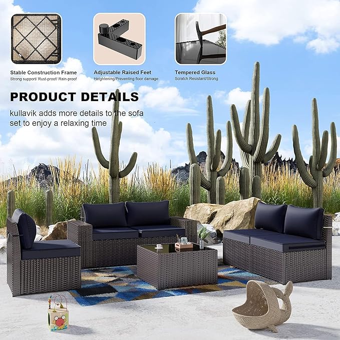 Kullavik 13PCS Outdoor Patio Furniture Set - Image 6