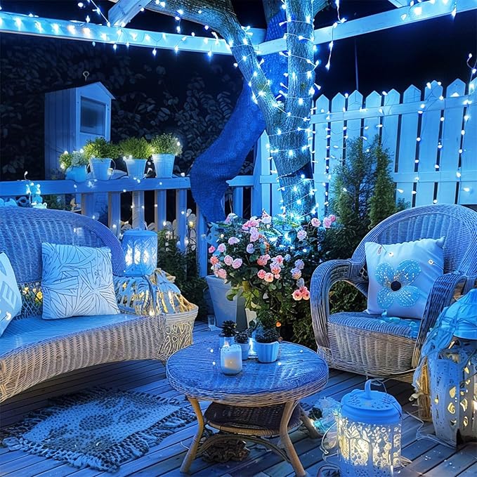 String Lights 600 LED Blue 168 ft Waterproof Indoor/Outdoor