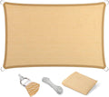 Eden's Decor Straight Flat-Edged Sun Shade Sail Rectangular 8' x 18' Beige by EdensDecorInc