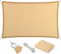 Eden's Decor Straight Flat-Edged Sun Shade Sail Rectangular 6' x 9' Beige by EdensDecorInc