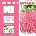 Artificial Flowers: 108 Pink Wisteria Vines, 3.6 Ft Length