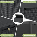 Deck Box 60 Gallon Black Resin Outdoor Storage with Lockable Lid