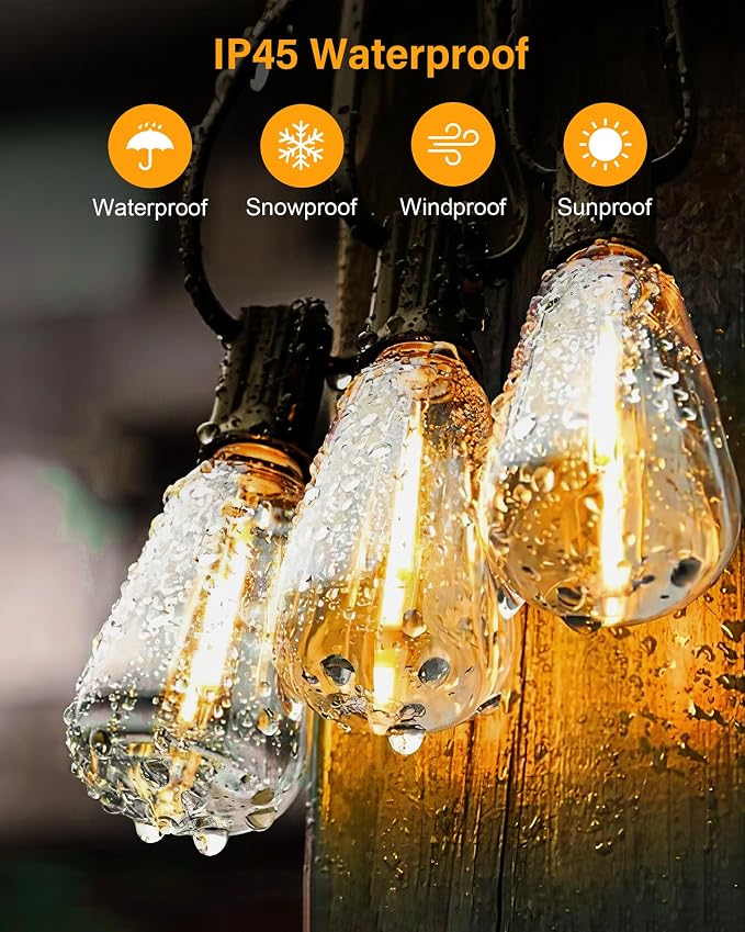 String Lights for Outside, 150FT Patio Lights Outdoor Waterproof - Image 3