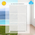 Garden Privacy Screen - White Chevron Metal Freestanding Panel, 74 x 47.2 in