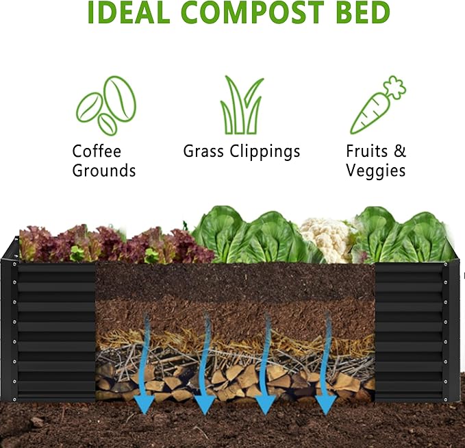 2PCS 8x2x1FT Galvanized Raised Garden Bed, Planter Raised Beds-Metal Garden Box - Image 3