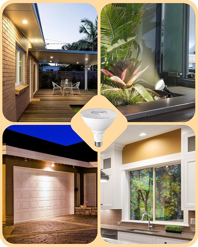 EDISHINE PAR38 LED Outdoor Flood Light Bulbs 2 Pack, 120W Equivalent Dimmable - Image 6