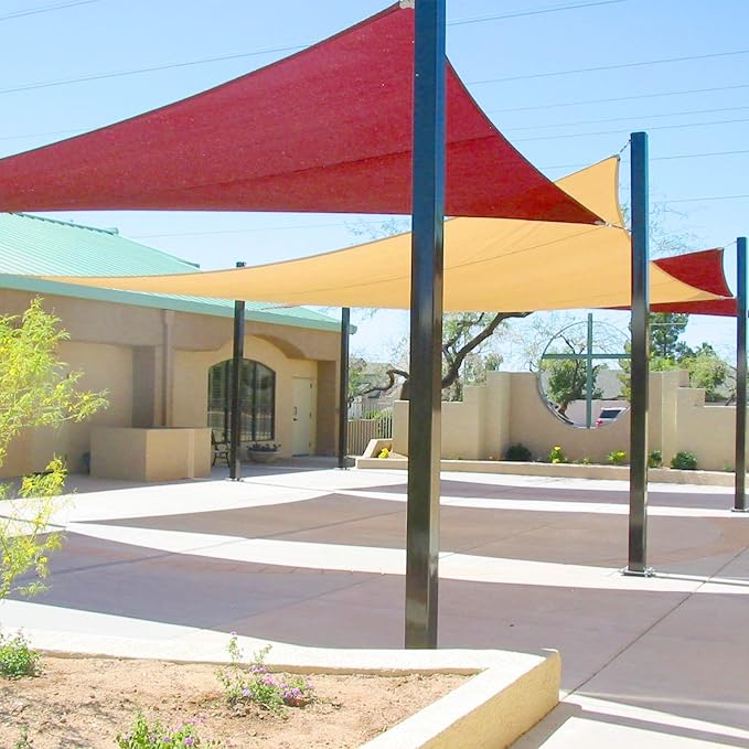 E&K Sunrise 10' x 10' x 10' Sun Shade Sail Triangle Canopy Shade Cover UV Block - Image 8