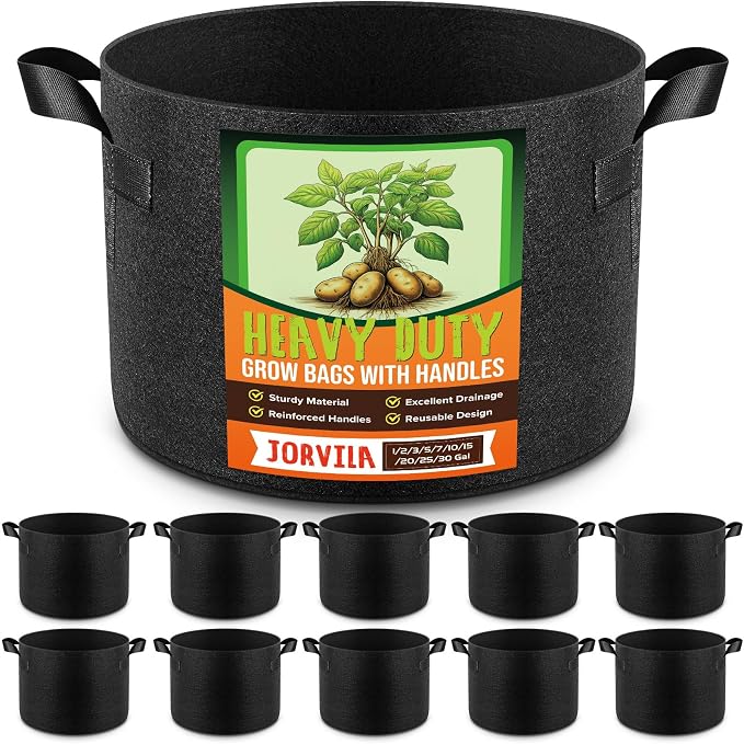 10 Pack 25 Gallon Grow Bags, Thickened Nonwoven Fabric Planter Pots by Unknown