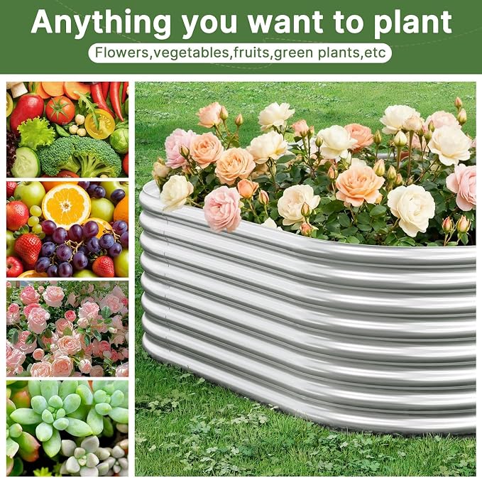 2 PCS Tall 8x4ft Galvanized Raised Garden Bed Outdoor, Metal Garden Bed - Image 6