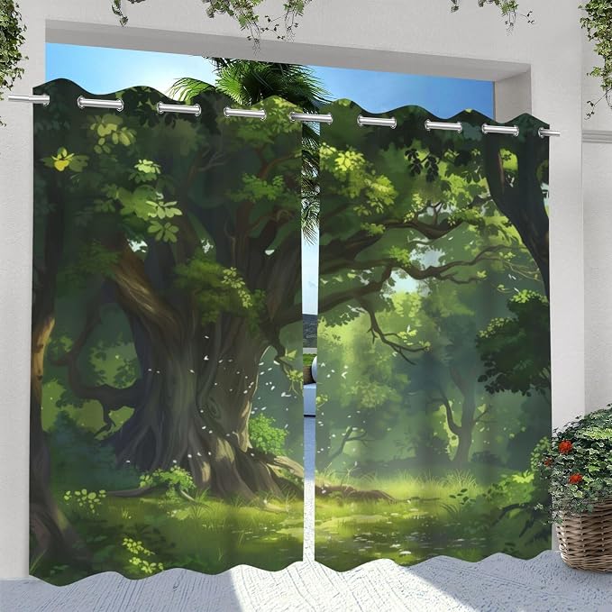 Nature Theme Waterproof Outdoor Curtains - Image 2