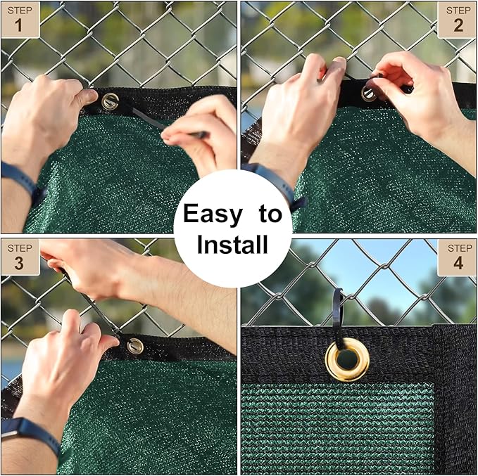 UPGRADE Privacy Fence Screen 5'x35' Dark Green Outdoor 90% Visibility Blockage - Image 4