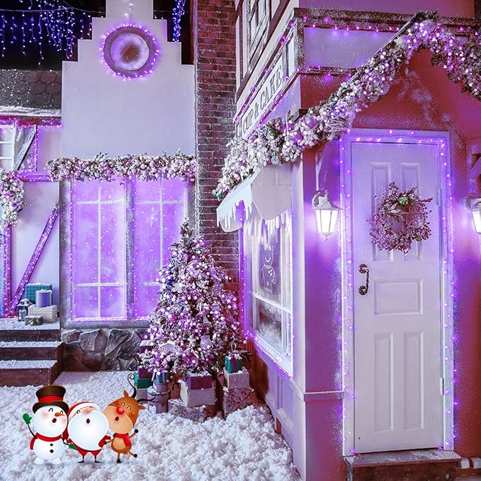 String Lights, 168 ft Purple Halloween with 600 LEDs and Remote