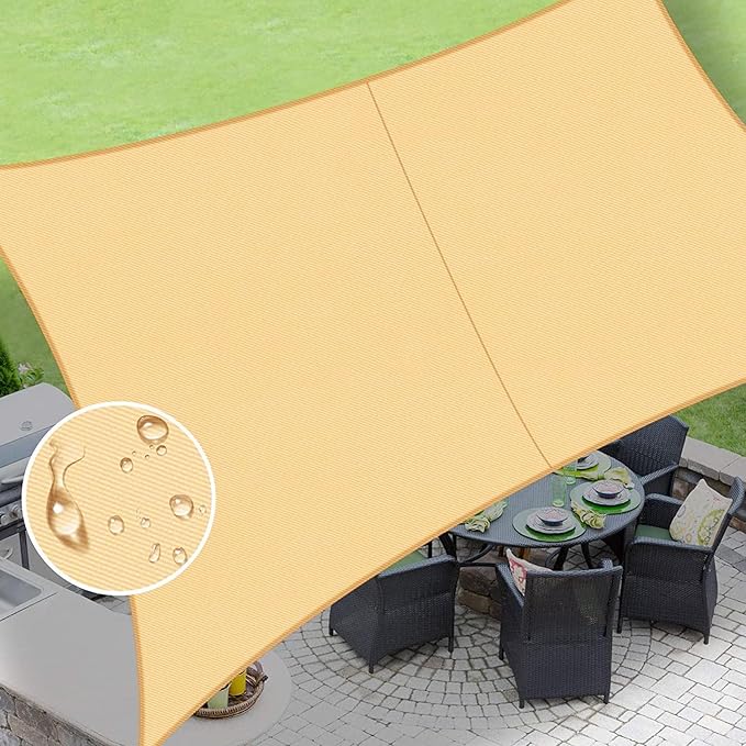 LOVE STORY Rectangle 10'x14' Waterproof Sun Shade Sail Canopy UV Block by LOVESTORY