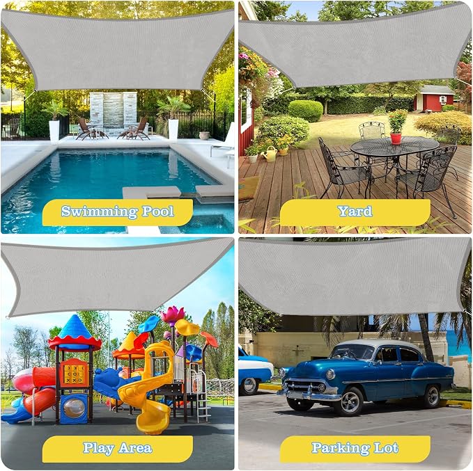 HappyTrends Sun Shade Sail, Tear and Rust Resistant Patio sail Shade - Image 7
