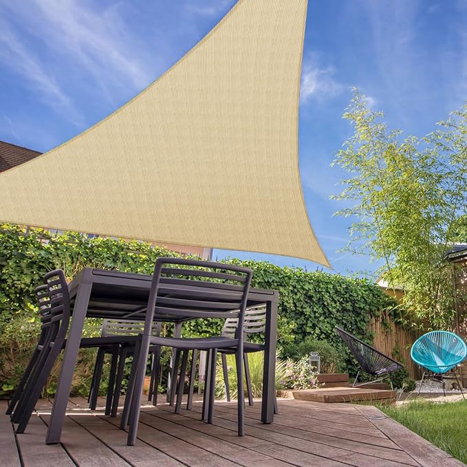 E&K Sunrise 25' x 25' x 25' Sun Shade Sail Triangle Canopy Shade Cover UV Block - Image 7