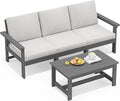 SERWALL HDPE Patio Sofa Set, 4-piece Sectional Outdoor Furniture Set, All by SERWALL