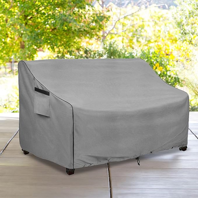 Patio Sofa Cover, Waterproof Polyester in Grey for Loveseats and 3-Seat Sofas