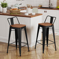 Yongchuang 24" Metal Barstools Set of 2 Counter Bar Stools by YongchuangInternational