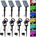 T-SUNUS Color Changing Solar Landscape Spotlights 4 Pack, IP65 Waterproof RGB by T-SUNUSLighting
