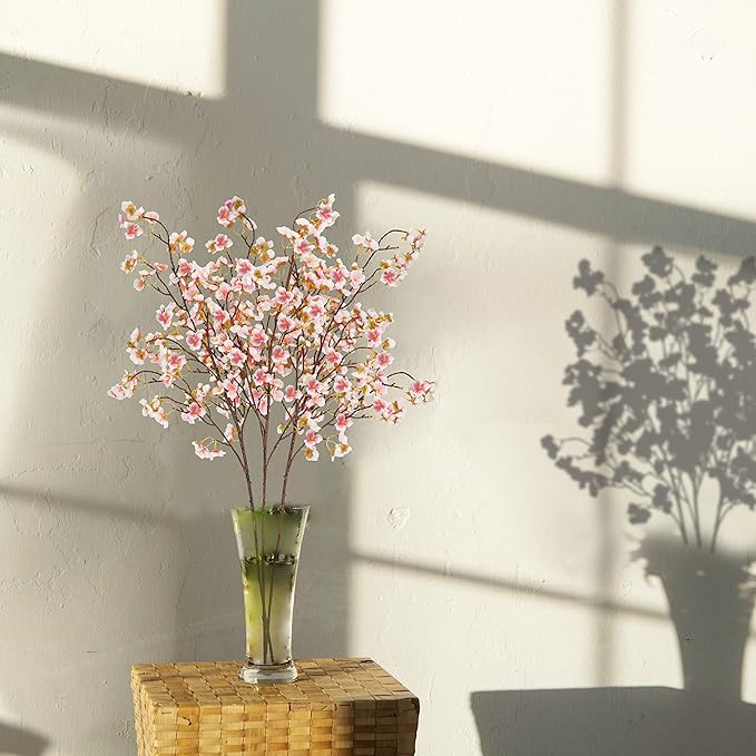 Artificial Cherry Blossom Branches, Pink Silk Flowers, 40.5 Inch