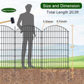 Decorative Fence Set, 8 Steel Panels and 9 Stakes, 48in x 20.3ft