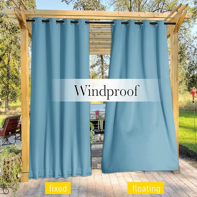 NICETOWN 2 Panels Weighted Outdoor Curtains - Image 6