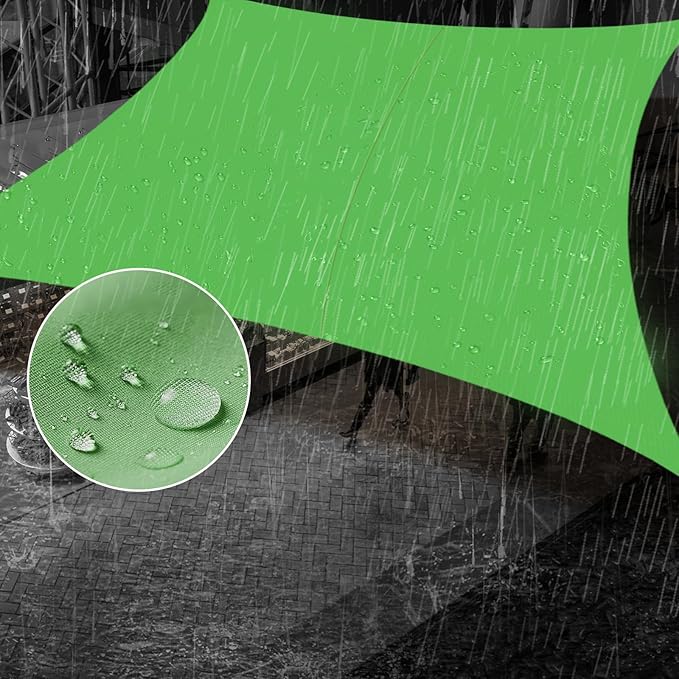 SUNNY GUARD Waterproof Sun Shade Sail 10' x 14' Lemon Green Rectangle UV Block by SUNNYGUARD