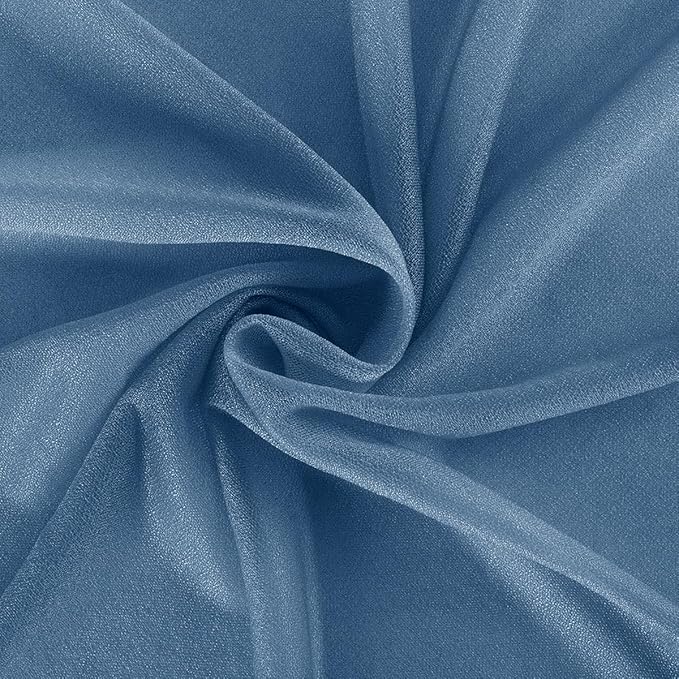 Outdoor Curtains: Dusty Blue Chiffon Arch Draping, 29 Inch Wide, 2 Panels