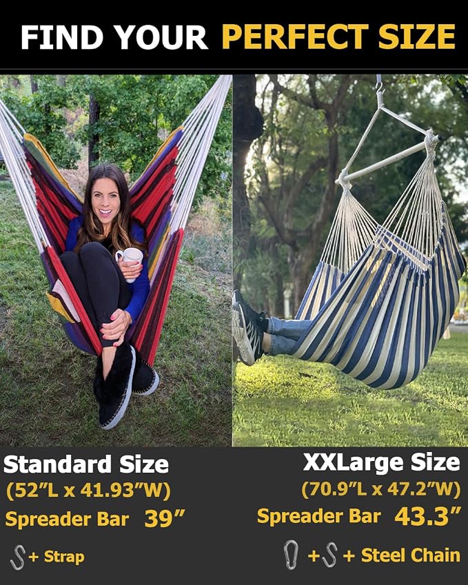 ADVOKAIR Hammock Chair Large 70.9"x47.2", 32% Bigger XXL Hanging Swing Chair - Image 6