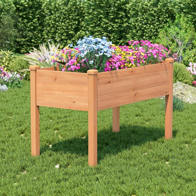BIRASIL Outdoor Raised Garden Bed, Wood Planter Box - Image 6