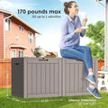 Deck Box, 30 Gallon Grey Resin Outdoor Storage with Lock Loops