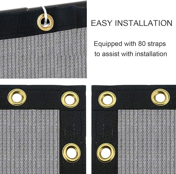 Garden Privacy Screen Fence Mesh 4 ft x 50 ft, Gray HDPE Heavy Duty