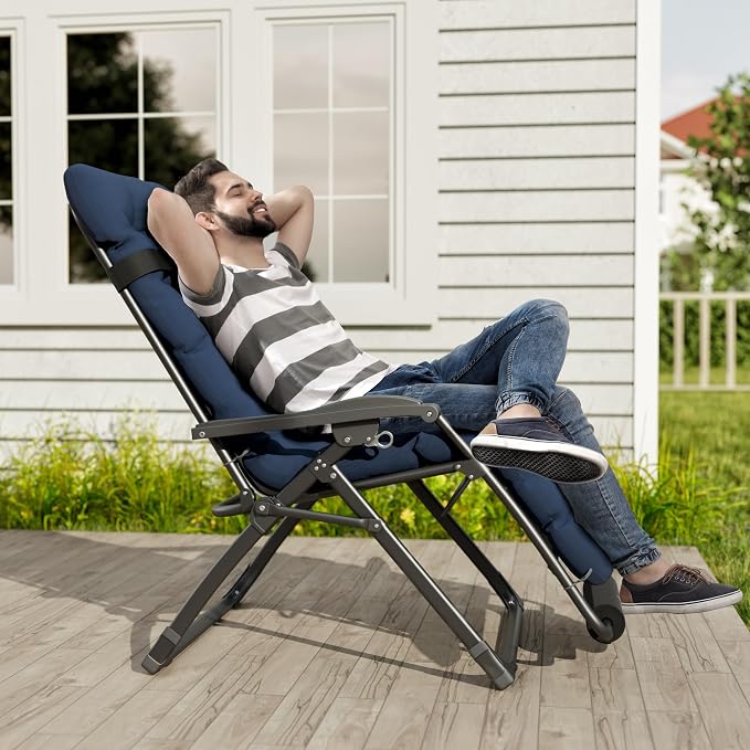UDPATIO Oversized Zero Gravity Chair 33In XXL Patio Reclining Chair - Image 2