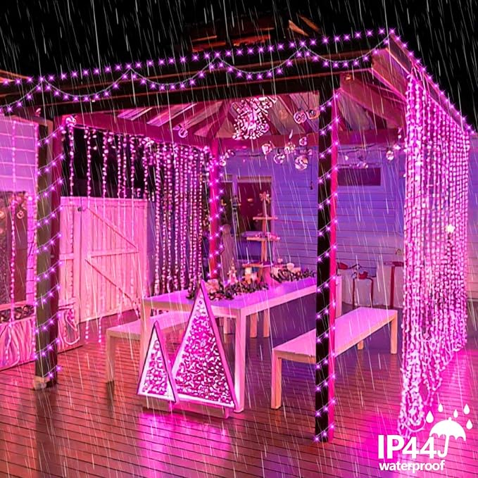 String Lights 500 LED Pink Waterproof Outdoor 165 Feet