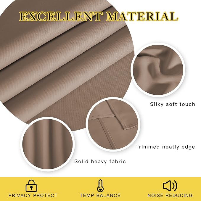NICETOWN Room Darkening Short Curtain 54 inches Long - Image 2