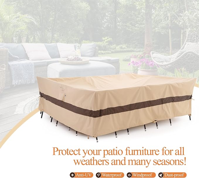 WJ-X3 180' Extra Large Patio Furniture Set Covers Waterproof, Heavy Duty - Image 7