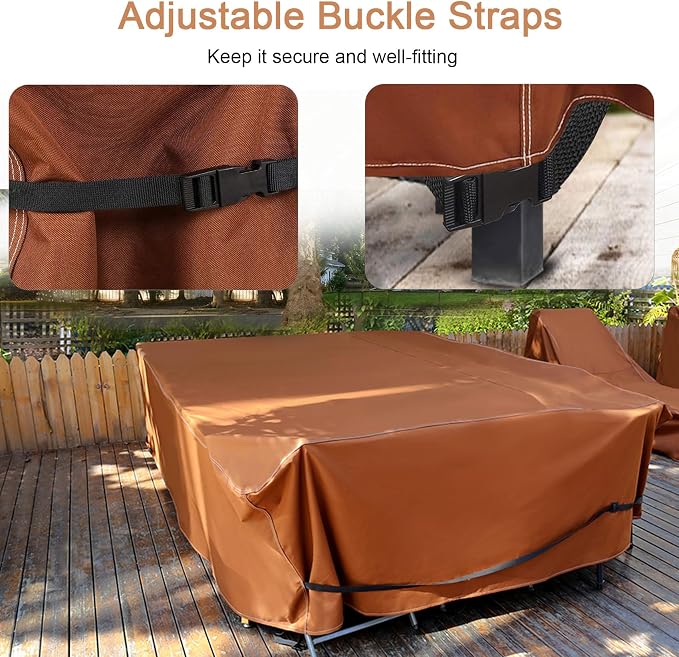 NettyPro Square Patio Table Cover 80 x 80 Inch, Waterproof 600D Heavy Duty - Image 4