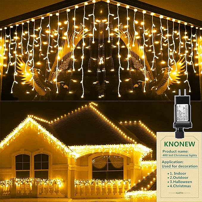 String Lights 400 LED 33ft Warm White Outdoor Christmas Decor