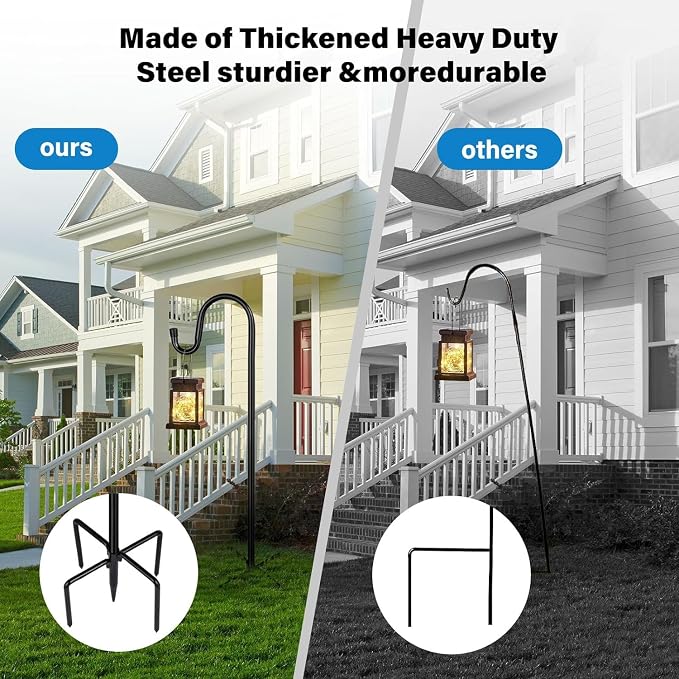 Shepherd Hooks for Outdoor, ToyHotels 1 Pack 78 Inch Bird Feeder Pole - Image 4