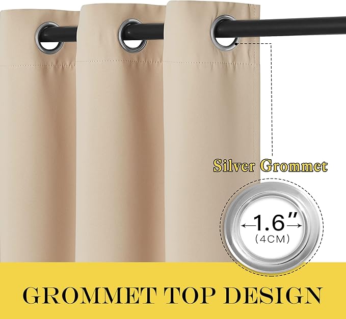 NICETOWN Room Darkening Extra Wide 102 inch Curtain, Grommet Thermal Curtain - Image 3