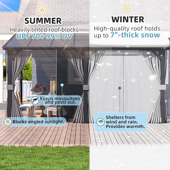 AECOJOY 16' x 8' Gazebo Outdoor Pergola - Image 2