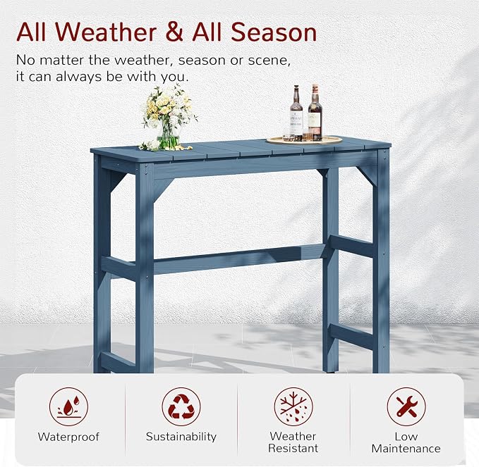 Stoog All-Weather Patio Bar Set, 3-Pieces Outdoor Bar Table and Stools Set - Image 3