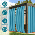Outdoor Curtains, Teal, 4 Panels 54x84 Inch, Waterproof Windproof