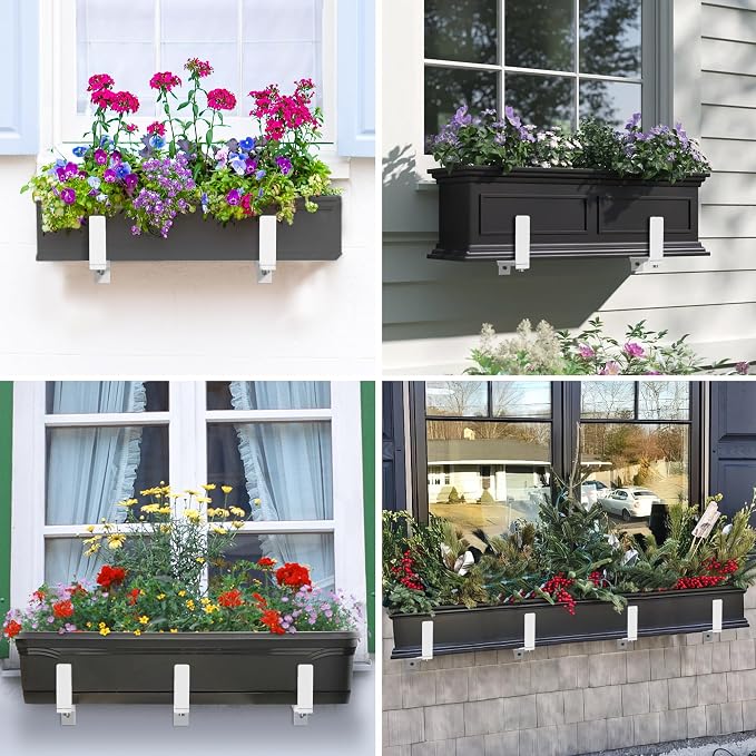 Y&M 4 Pack Adjustable Planter Box Brackets, Universal Window Box Brackets - Image 4