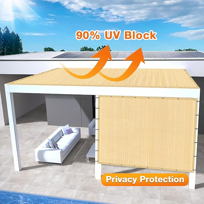 Artpuch Outdoor Pergola Shade Cover 4' X 9' Sun Shade Cloth - Image 3