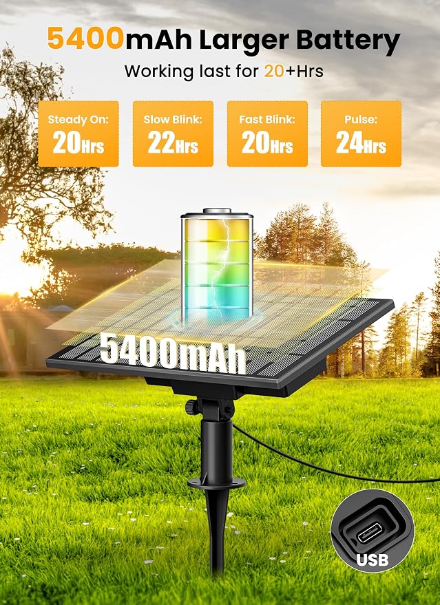 Brightown 108FT 52 LED Solar String Lights Outdoor - Image 4
