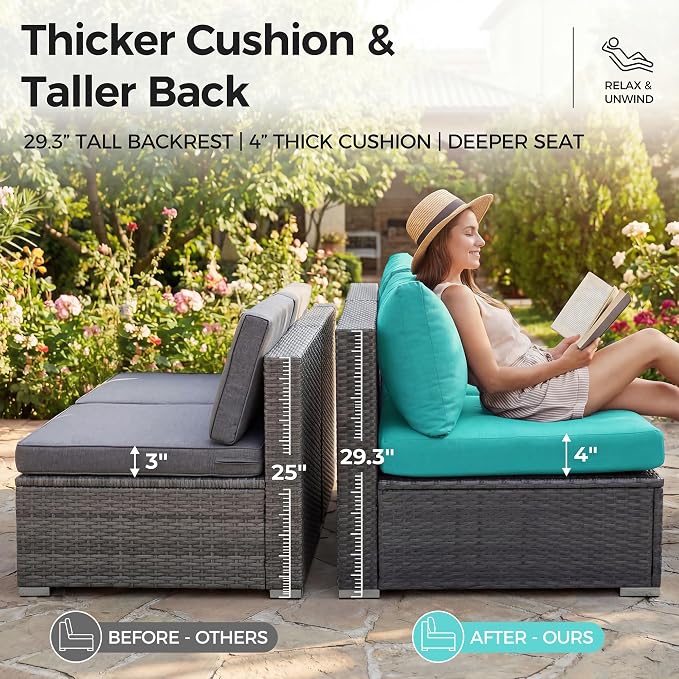 NICESOUL 6 Piece L Shaped Patio Furniture Set - Image 7