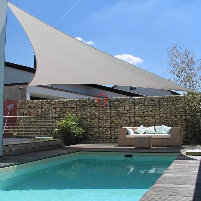 Patio Paradise 15' x 15' x 14'10" Sun Shade Sail Triangle Canopy, Permeable - Image 5