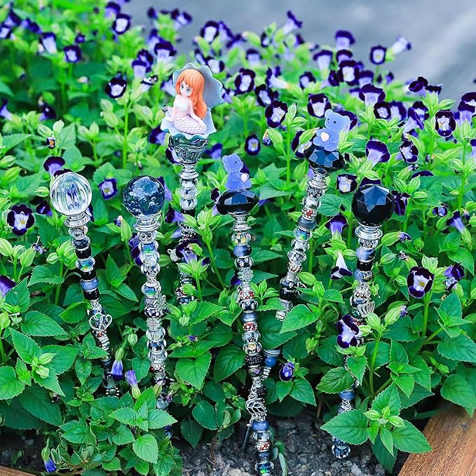 Decorative Garden Stakes DIY Kit, 158 Pieces, Multicolor Beads