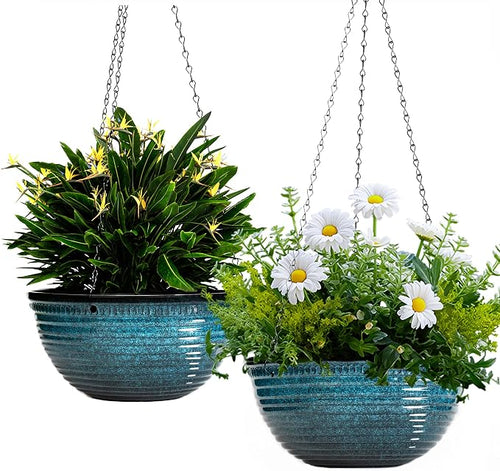 12 inch Large Hanging Planters for Indoor Outdoor Plants, Hanging Baskets for by LesOasis